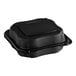 A black square Genpak plastic container with a lid.