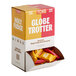 A box of TCHO Globe Trotter assorted dark chocolate squares.
