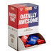 A blue box of TCHO Oatally Awesome oat milk chocolate squares.