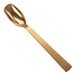 An American Metalcraft hammered gold stainless steel serving spoon with a handle.