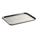 A Dinex Glasteel rectangular fiberglass tray with a wood grain and black non-skid surface.