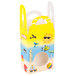 A yellow and blue Beach Window Candy Box with beach themed images.