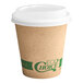 An EcoChoice brown paper hot cup with a white PLA lid.