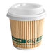 A brown EcoChoice paper hot cup with a white plastic lid.
