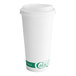 A white EcoChoice paper hot cup with a PLA lid.