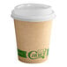An EcoChoice Kraft paper coffee cup with a PLA lid.