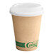 An EcoChoice Kraft paper hot cup with a PLA lid.