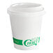 A white EcoChoice paper hot cup with a PLA lid.