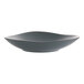 An International Tableware triangular stoneware bowl in dark gray with brown specks.