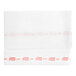 A white Tork fabric towel with red stripes and text reading "Tork Odor-Resistant Food Service Wiper" in red.