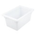 A white plastic Carlisle food storage container with a clear bottom and white lid.