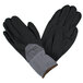A pair of Cordova black and gray work gloves with black foam nitrile and polyurethane palms.