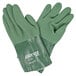 A pair of green Cordova ActivGrip work gloves with white rubber palms.