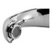 A close-up of a Delta hands-free electronic faucet with chrome finish.