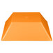 An orange square melamine bowl.