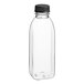 A clear Square Milkman PET juice bottle with a black lid.