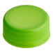 A lime green plastic cap with tamper-evident seal.