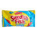 A yellow and blue Swedish Fish Mini Soft and Chewy Candy pouch.