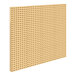 A white wall of beige plastic pegs on a tan Flash Furniture plastic wall panel.