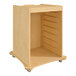 A Flash Furniture wooden wall accessory board storage cart with locking casters.
