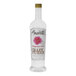 A clear bottle of Amoretti Bulgarian Rose Craft Puree with a white label and pink flower.