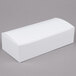 A case of 250 white rectangular Baker's Lane candy boxes with lids on a gray surface.