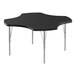 A black Correll activity table with silver legs and black T-mold.