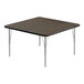 A square Correll activity table with silver metal legs.