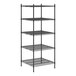 A black wire Regency shelving unit with 5 shelves.