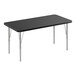 A rectangular black Correll activity table with silver legs.