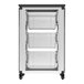A black and white Luxor storage bin cart with 3 large plastic bins.