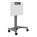 A white rectangular PNE student desk top on a metal stand.