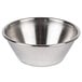 An American Metalcraft stainless steel round sauce cup on a white background.