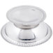 A silver stainless steel Vollrath sherbet dish with a round base.