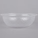 A clear glass bowl on a white background.