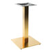 A gold square Art Marble Furniture bar height table base.