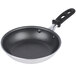 A close-up of a Vollrath Wear-Ever aluminum non-stick frying pan with a black handle.