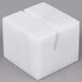 An American Metalcraft white marble cube card holder.