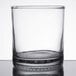 An Anchor Hocking clear room tumbler with a rim.