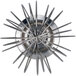 A close-up of a Vollrath stainless steel wire whip with many metal spikes.