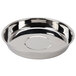 An American Metalcraft Mesa stainless steel food pan with a round rim.