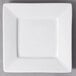 A white square porcelain bread & butter plate with a white rim.