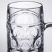 A clear glass Libbey Oktoberfest beer mug.