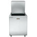 A Traulsen stainless steel refrigerated sandwich prep table with a right hinged door open.