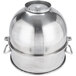 A silver stainless steel Vollrath bowl with a lid.