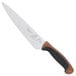 A Mercer Culinary Millennia Colors® Chef Knife with a brown handle.