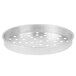 An American Metalcraft silver metal round pizza pan with holes.