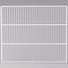 A white metal grid with a grey background.