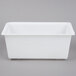 A white rectangular plastic container with a white lid.