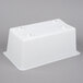 A white plastic rectangular container with holes.
